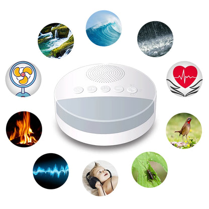 Baby White Noise Machine USB Rechargeable Timed Shutdown Sleep Machine Baby Sleep Sound Player Night Light Timer Noise Player