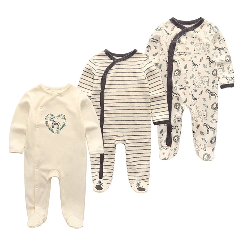 Baby 3Pieces 100%Cotton  Long Sleeve Sleepsuit