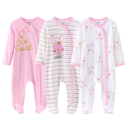 Baby 3Pieces 100%Cotton  Long Sleeve Sleepsuit