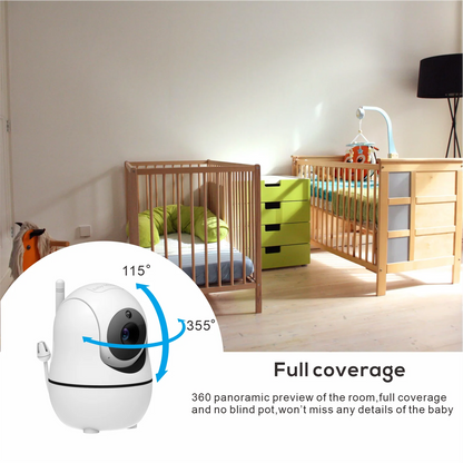 New 5 inch Video Baby Monitor with Camera and Audio, 4X Zoom, 22Hrs Battery, 1000ft Range 2-Way Audio Temperature Sensor Lullaby