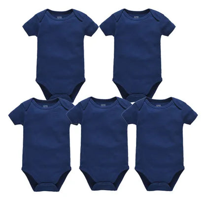 0-24 Months 3PCS 5PCS Unisex Baby Solid White Short Sleeve Cotton Bodysuits