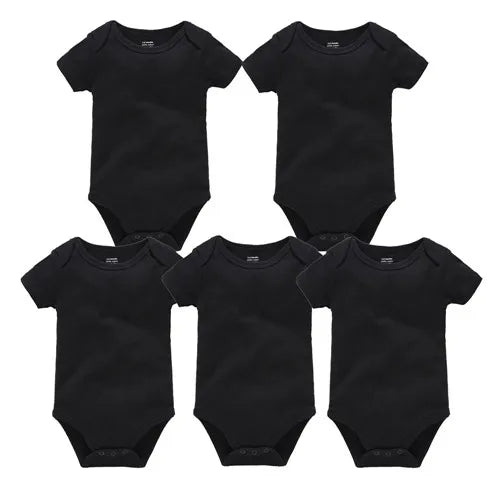 0-24 Months 3PCS 5PCS Unisex Baby Solid White Short Sleeve Cotton Bodysuits