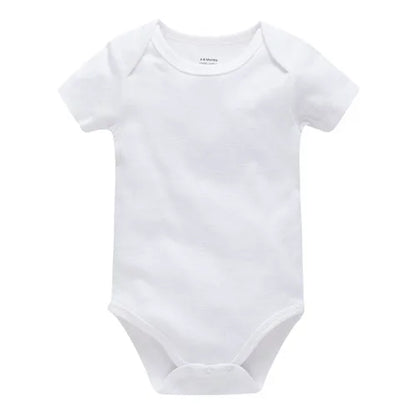 0-24 Months 3PCS 5PCS Unisex Baby Solid White Short Sleeve Cotton Bodysuits