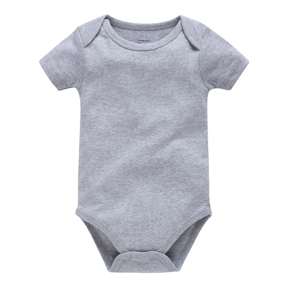 0-24 Months 3PCS 5PCS Unisex Baby Solid White Short Sleeve Cotton Bodysuits