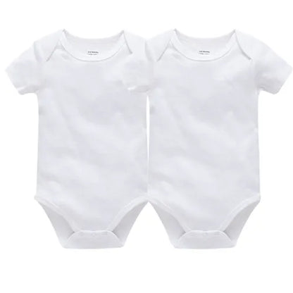 0-24 Months 3PCS 5PCS Unisex Baby Solid White Short Sleeve Cotton Bodysuits