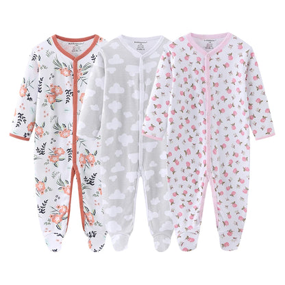 Baby 3Pieces 100%Cotton  Long Sleeve Sleepsuit