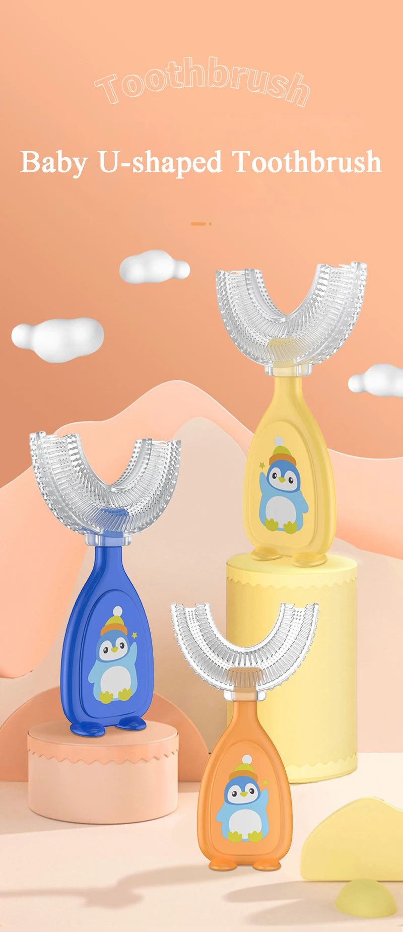 360 Degree U- shaped Toothbrush Soft Silicone Baby Brush