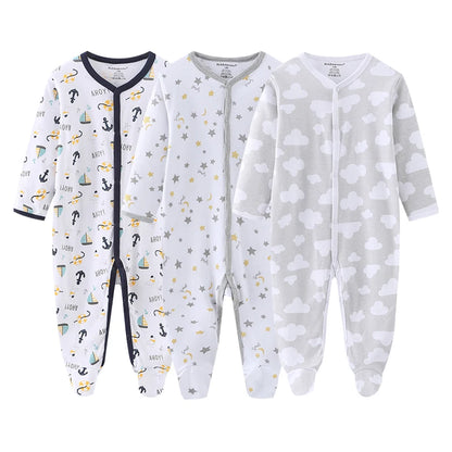 Baby 3Pieces 100%Cotton  Long Sleeve Sleepsuit