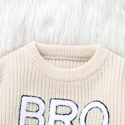 Casual Letter Knitted Baby Boy Sweater