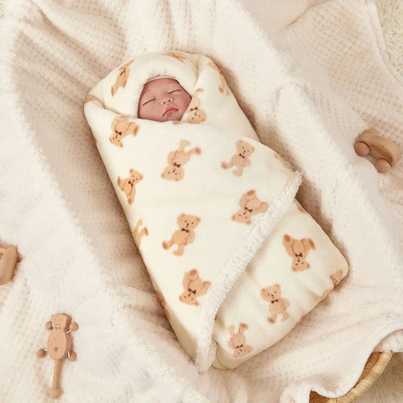 Newborn Baby Blanket Flannel Lamb Fleece