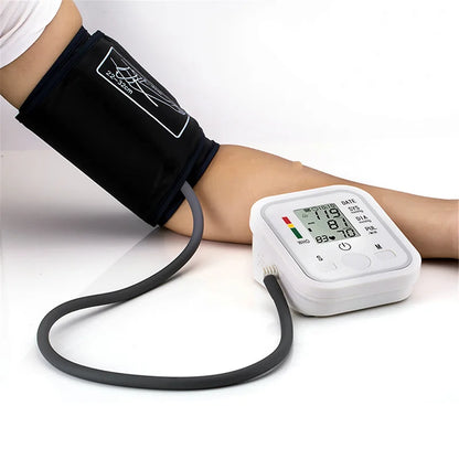 AJC Portable Upper Arm BP Meter Electronic Digital Blood Pressure Monitors Automatic Measurement Shut Off Sphygmomanometer