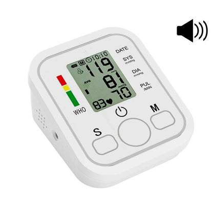 Automatic Digital ARM Blood Pressure Monitor Sphygmomanometer Tonometer Tensiometer Heart Rate Pulse Meter BP Monitor Voice