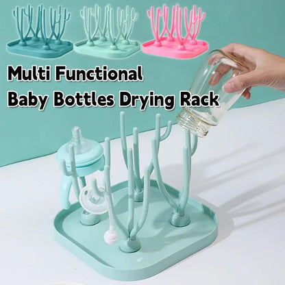 Multi Functional Removable Baby Bottle Dry Rack Pacifiers Teat Cup Cleaning Drainer Drying Drip Water Tray