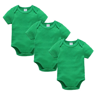 0-24 Months 3PCS 5PCS Unisex Baby Solid White Short Sleeve Cotton Bodysuits