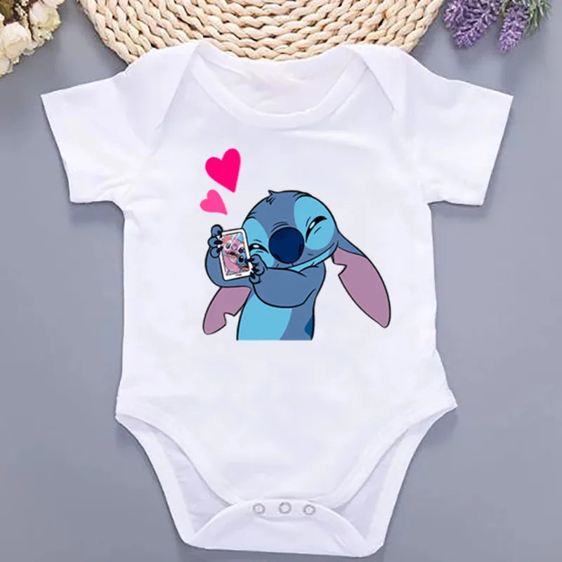 Newborn Baby Infant Cartoon Bodysuits Short Sleeve