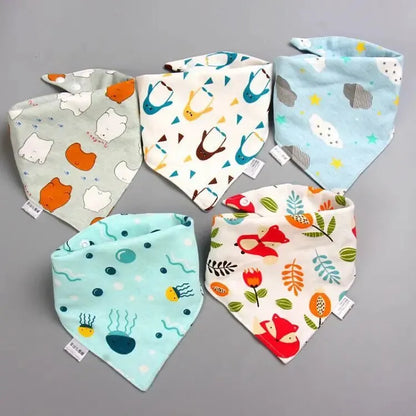 5Pcs  Pack Organic Baby Bandana Drool Bibs