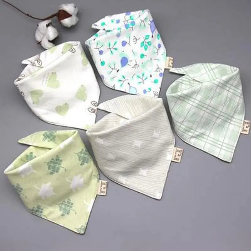 5Pcs  Pack Organic Baby Bandana Drool Bibs