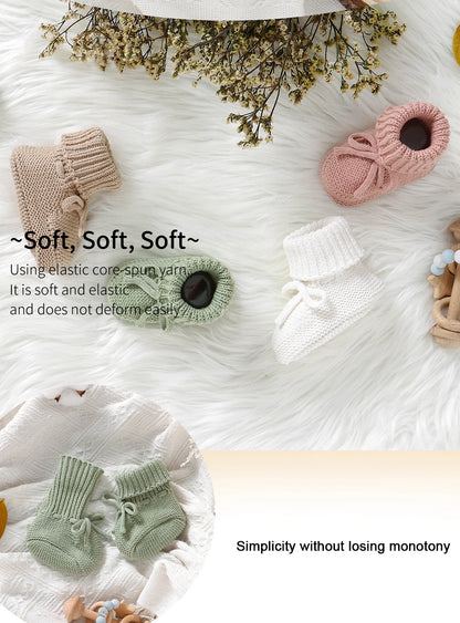 Baby  Solid Color Knitted Boots Soft Bottom