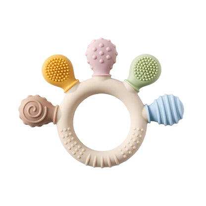 1pc Silicone Baby 0-12 Months Ring Silicone Baby Teether