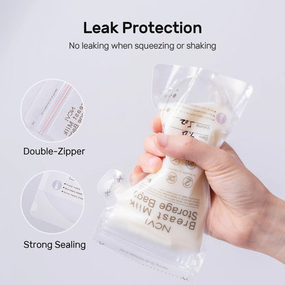 Breastmilk Storage Bags, 200ml Milk Freezer Bags for Breastfeeding, Temp-Sensing, Doubled-Sealed,Preservation Bag, BPA Free