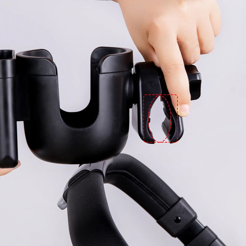 Baby Cart Bottle Cup Holder Mobile Phone Two-in-one Storage Rack 360° Rotation Adjustment Kettle Storage Rack