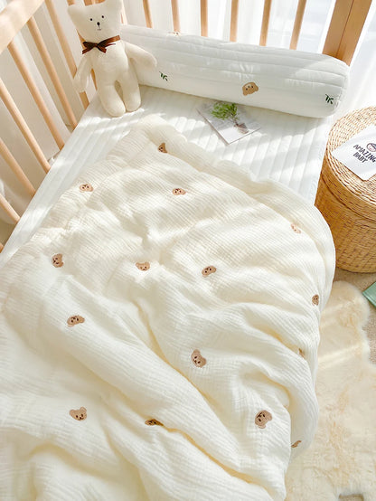 100% Cotton Baby Cartoon Bear Bunny Newborn Blanket 100*120CM