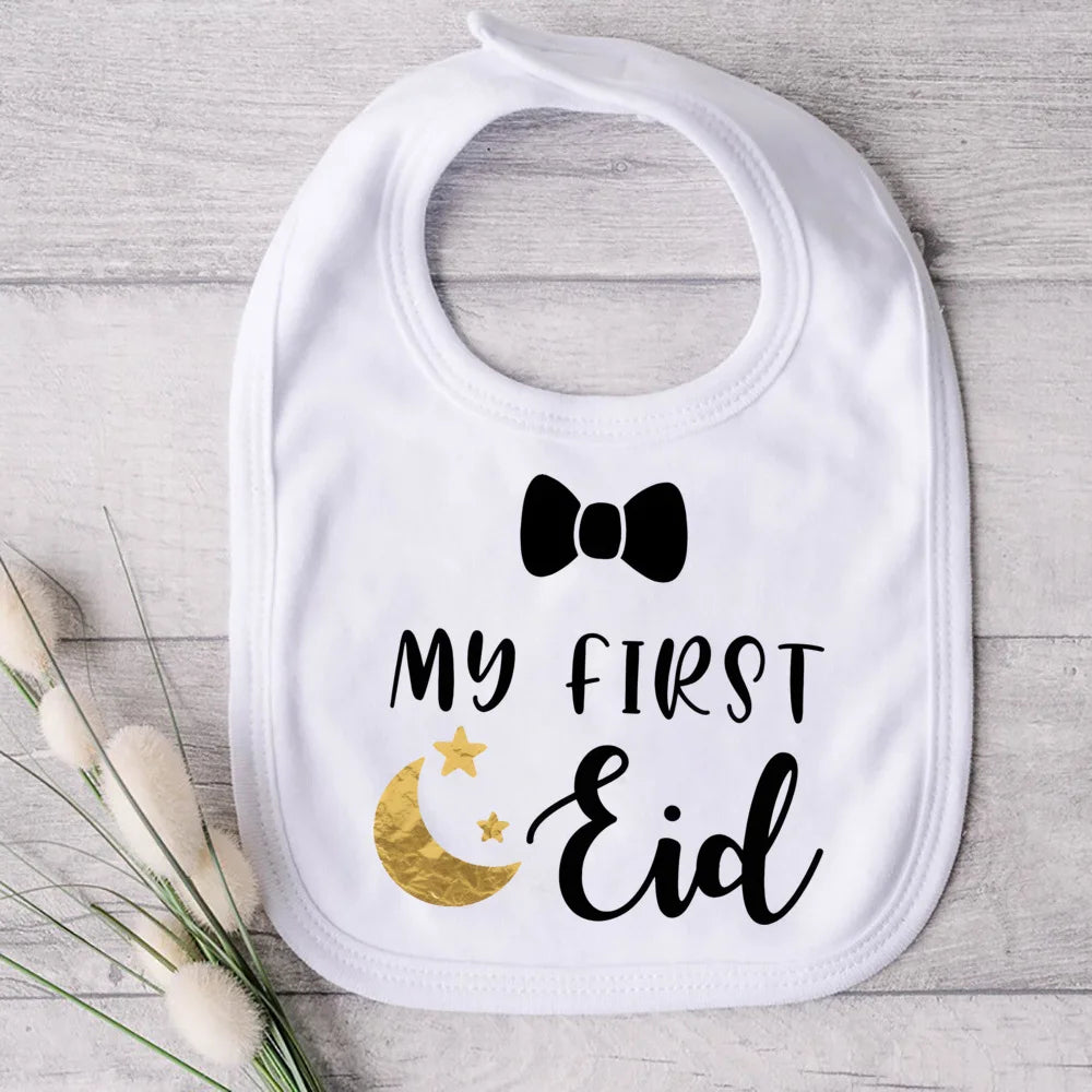 My First Eid Ramadan Print Baby Bibs Boys Girls Cotton Bib