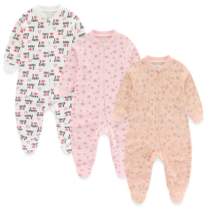 Baby 3Pieces 100%Cotton  Long Sleeve Sleepsuit