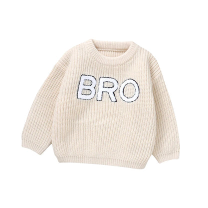 Casual Letter Knitted Baby Boy Sweater