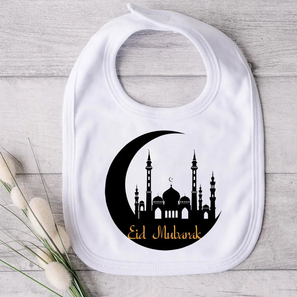 My First Eid Ramadan Print Baby Bibs Boys Girls Cotton Bib