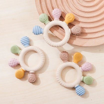 1pc Silicone Baby 0-12 Months Ring Silicone Baby Teether