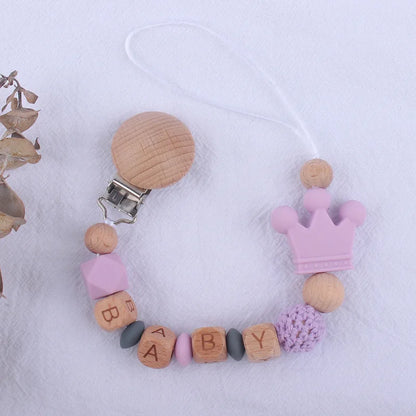 Baby Pacifier Clips Personalized Name Teethers Toys Dummy Nipples Holder Clip Chain