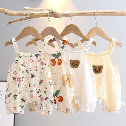 Sleeveless Baby Romper with Hat