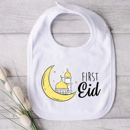 My First Eid Ramadan Print Baby Bibs Boys Girls Cotton Bib