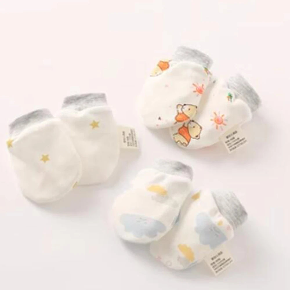 5 Pairs/Set Baby Cotton Soft Mitten Face Protect