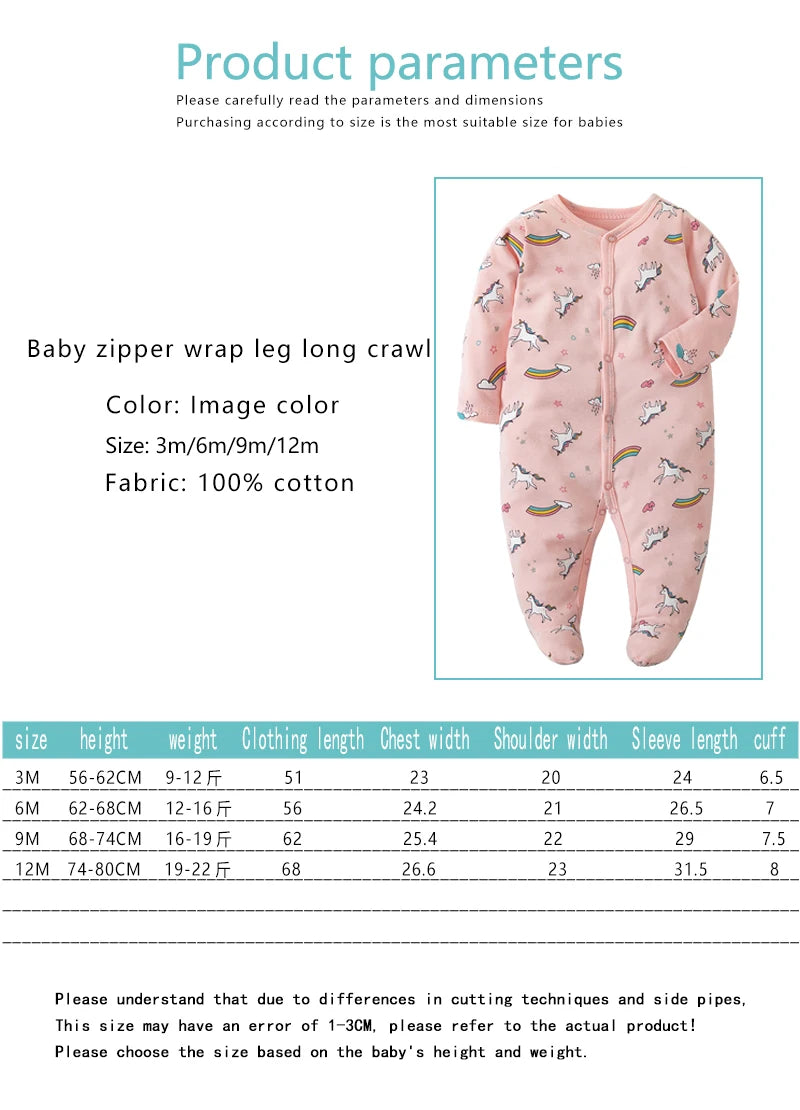 0-12Months 100% Cotten Girls & Boy Baby Rompers