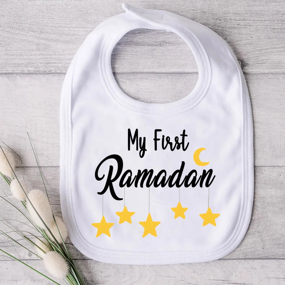 My First Eid Ramadan Print Baby Bibs Boys Girls Cotton Bib