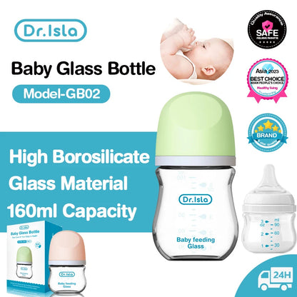 Anti-Choke Baby Bottle Newborn Glass Bottles 90/160ML Anti-flatulence Milk Feeding Bottles Infant BPA Free 0-3 Month