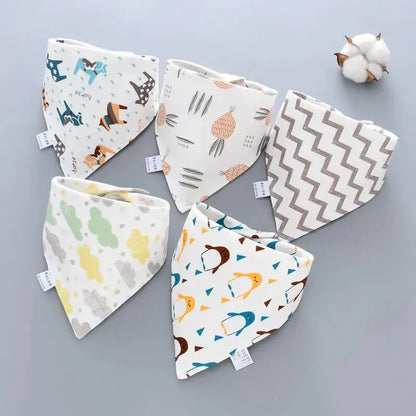 5Pcs  Pack Organic Baby Bandana Drool Bibs