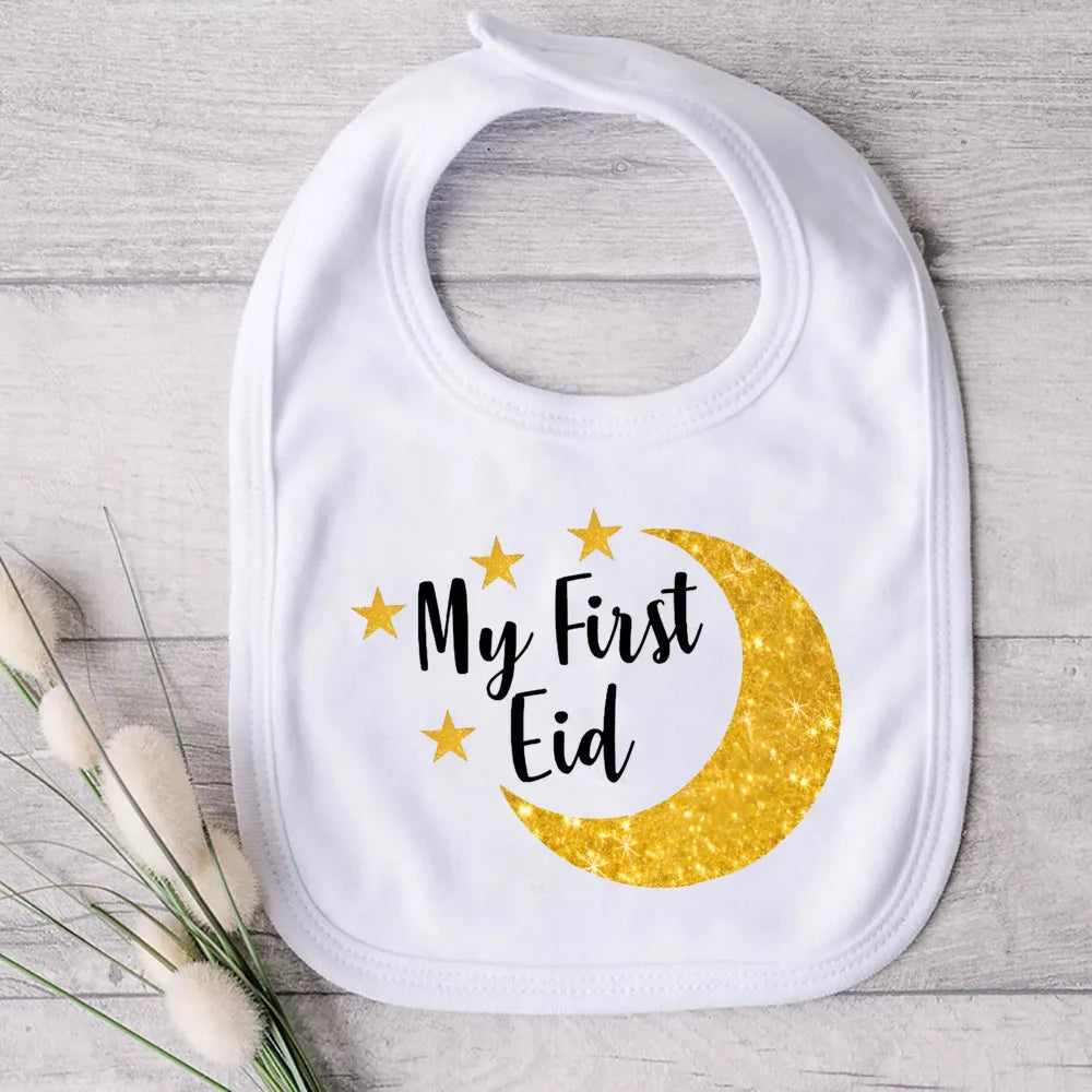 My First Eid Ramadan Print Baby Bibs Boys Girls Cotton Bib