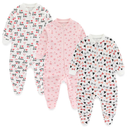 Baby 3Pieces 100%Cotton  Long Sleeve Sleepsuit