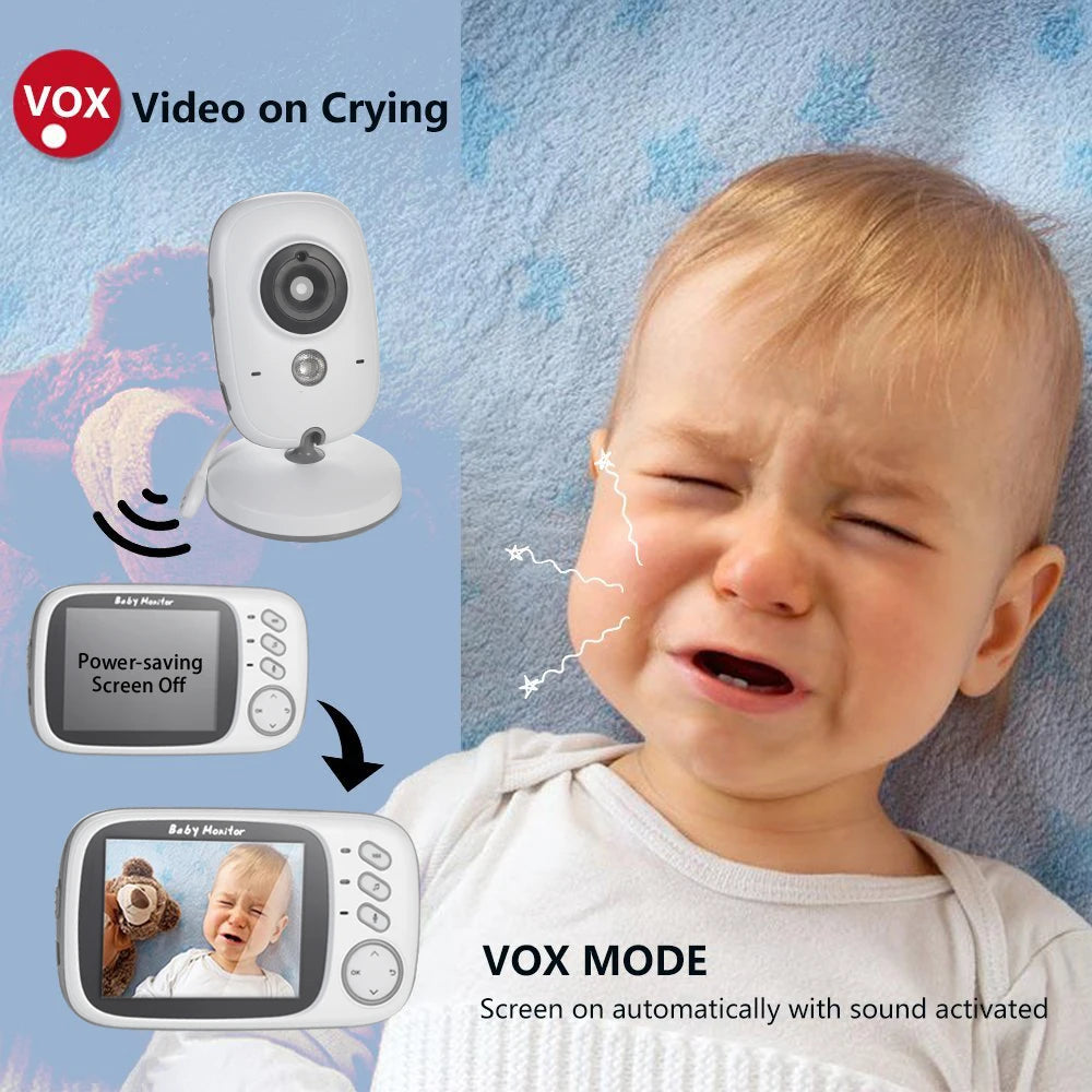 VB603 V2 Video Baby Monitor 2.4G Wireless With 3.2 Inches LCD 2 Way Audio Talk Night Vision Surveillance Security Cam Babysitter