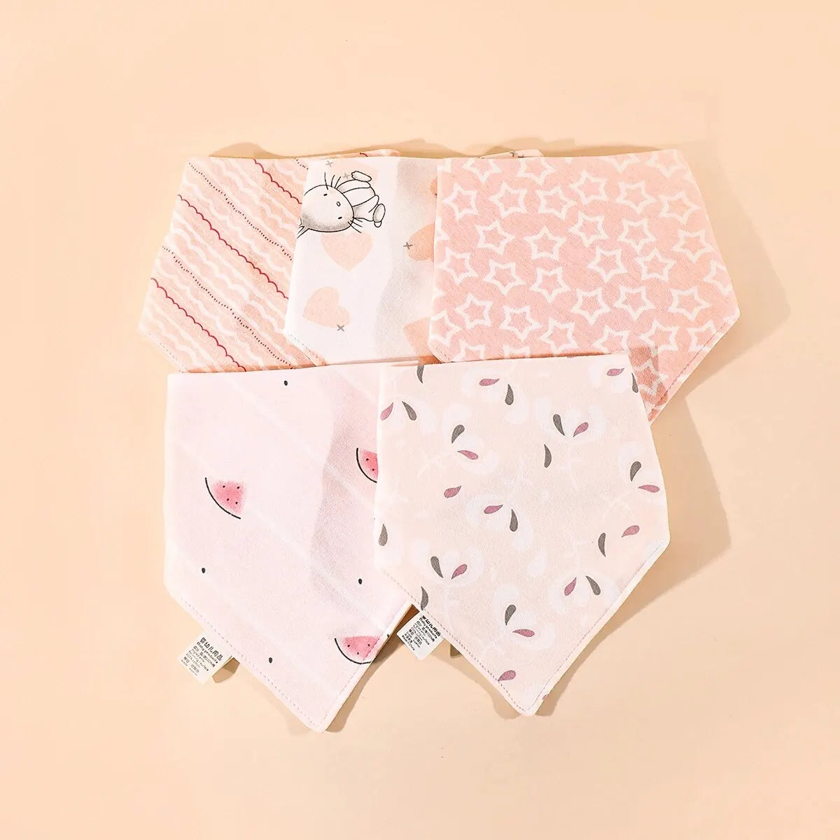 5Pcs  Pack Organic Baby Bandana Drool Bibs