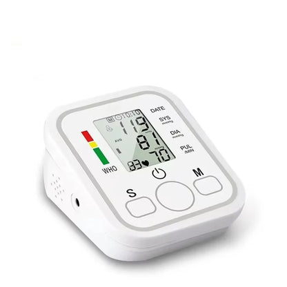 AJC Portable Upper Arm BP Meter Electronic Digital Blood Pressure Monitors Automatic Measurement Shut Off Sphygmomanometer