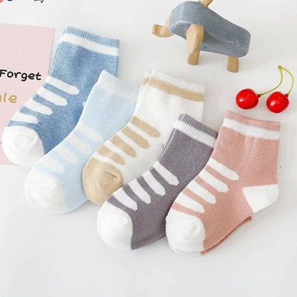 5Pairs Pure Cotton Animal Design Fadeless Soft Baby Socks