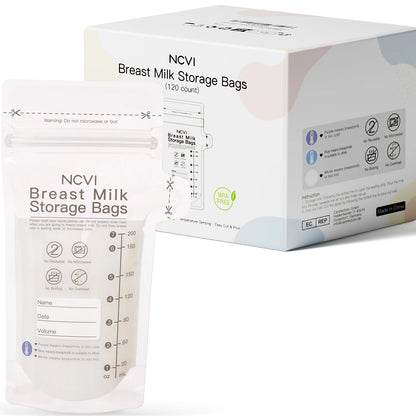 Breastmilk Storage Bags, 200ml Milk Freezer Bags for Breastfeeding, Temp-Sensing, Doubled-Sealed,Preservation Bag, BPA Free