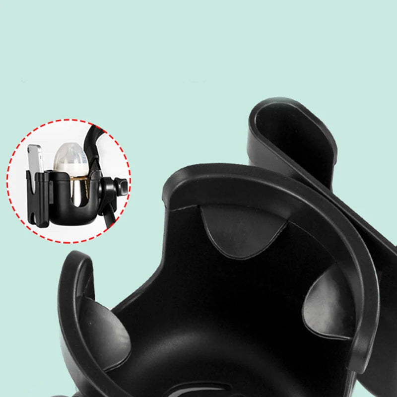 Baby Cart Bottle Cup Holder Mobile Phone Two-in-one Storage Rack 360° Rotation Adjustment Kettle Storage Rack