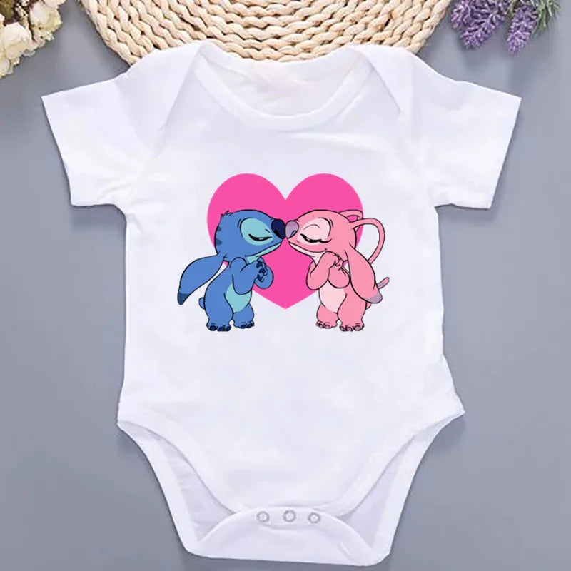 Newborn Baby Infant Cartoon Bodysuits Short Sleeve