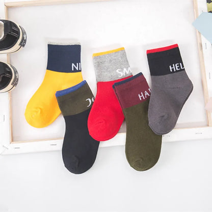 5Pairs Pure Cotton Animal Design Fadeless Soft Baby Socks