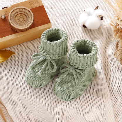 Baby  Solid Color Knitted Boots Soft Bottom